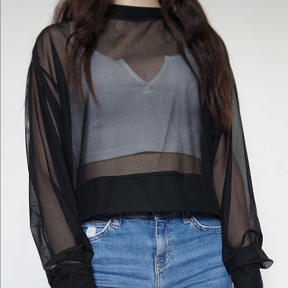 Black mesh shirt